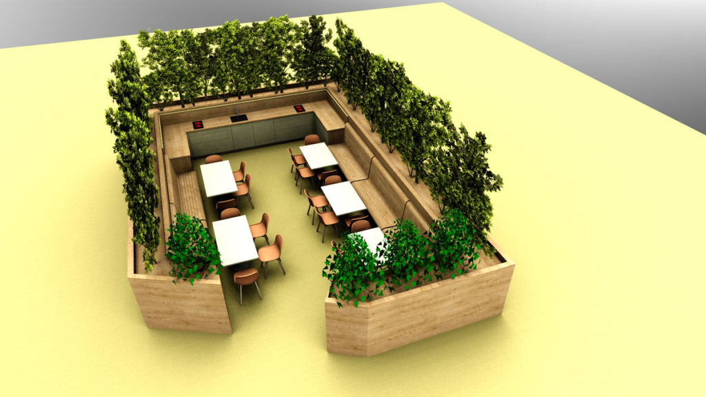 3D-Planung Büroinsel © Hand in Hand-Werk gGmbH